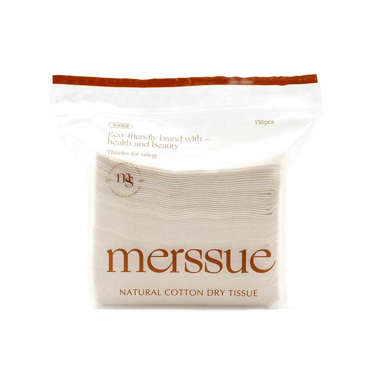 Natural Cotton Dry Tissue, Unbleached, 150 Sheets