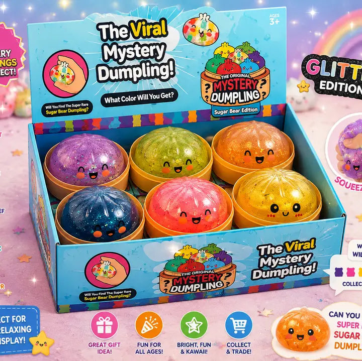 Awesome Bun Mystery Squishy Blind Box, Glitter Edition