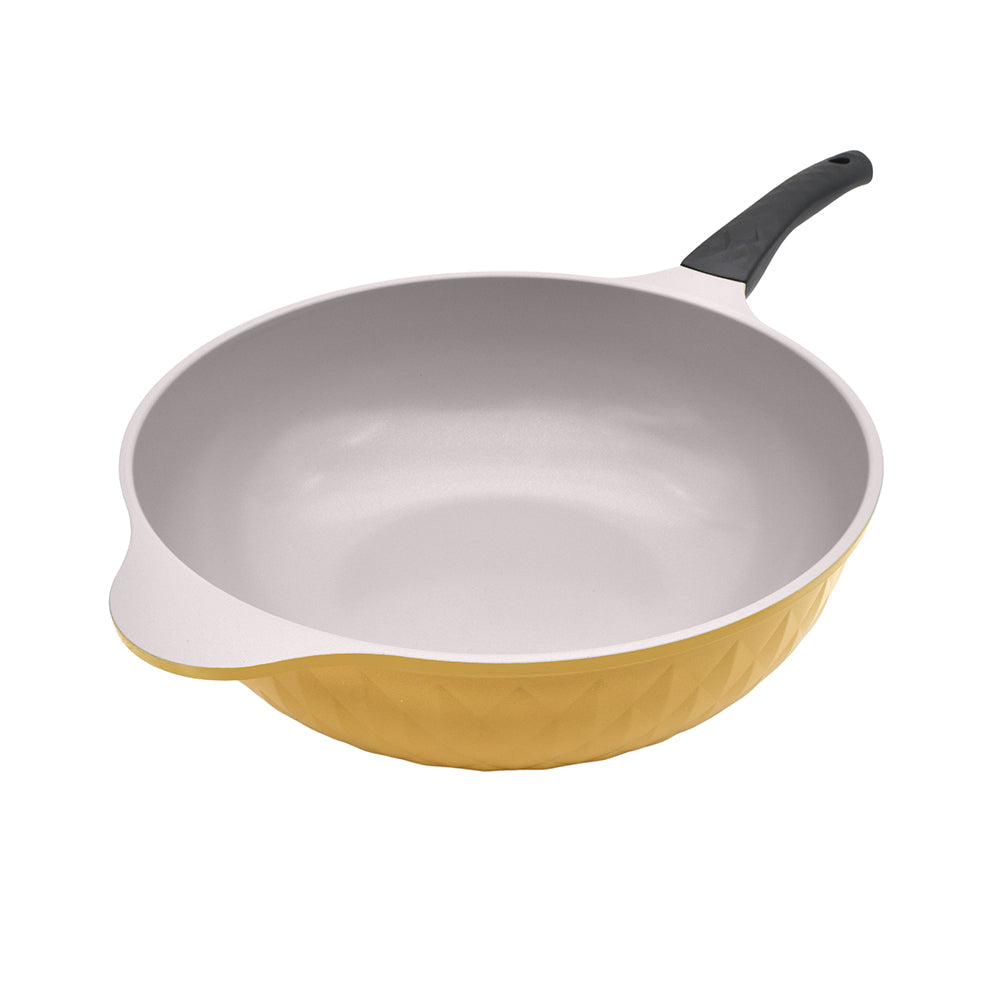 Ceramic jumbo wok interior showing the pale ceramic surface
