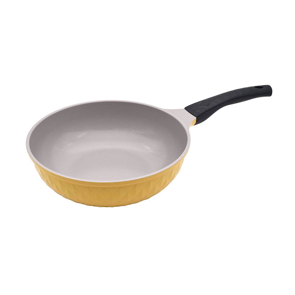 ACE COOK ceramic wok 10 inch in Golden Cream