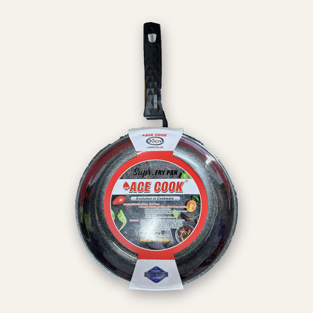 ACE COOK Supr. marble-coated fry pan 30 cm in its retail sleeve