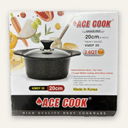 ACE COOK marble-coated sauce pot 20 cm with glass lid, retail box