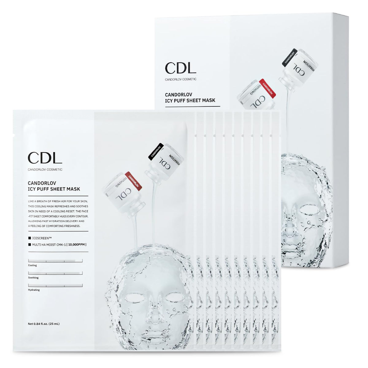 Candorlov Icy Sheet Mask box with 10 sheets