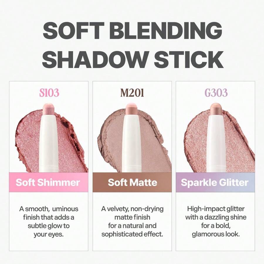 CLIO Soft Blending Shadow Stick matte shimmer and glitter finishes