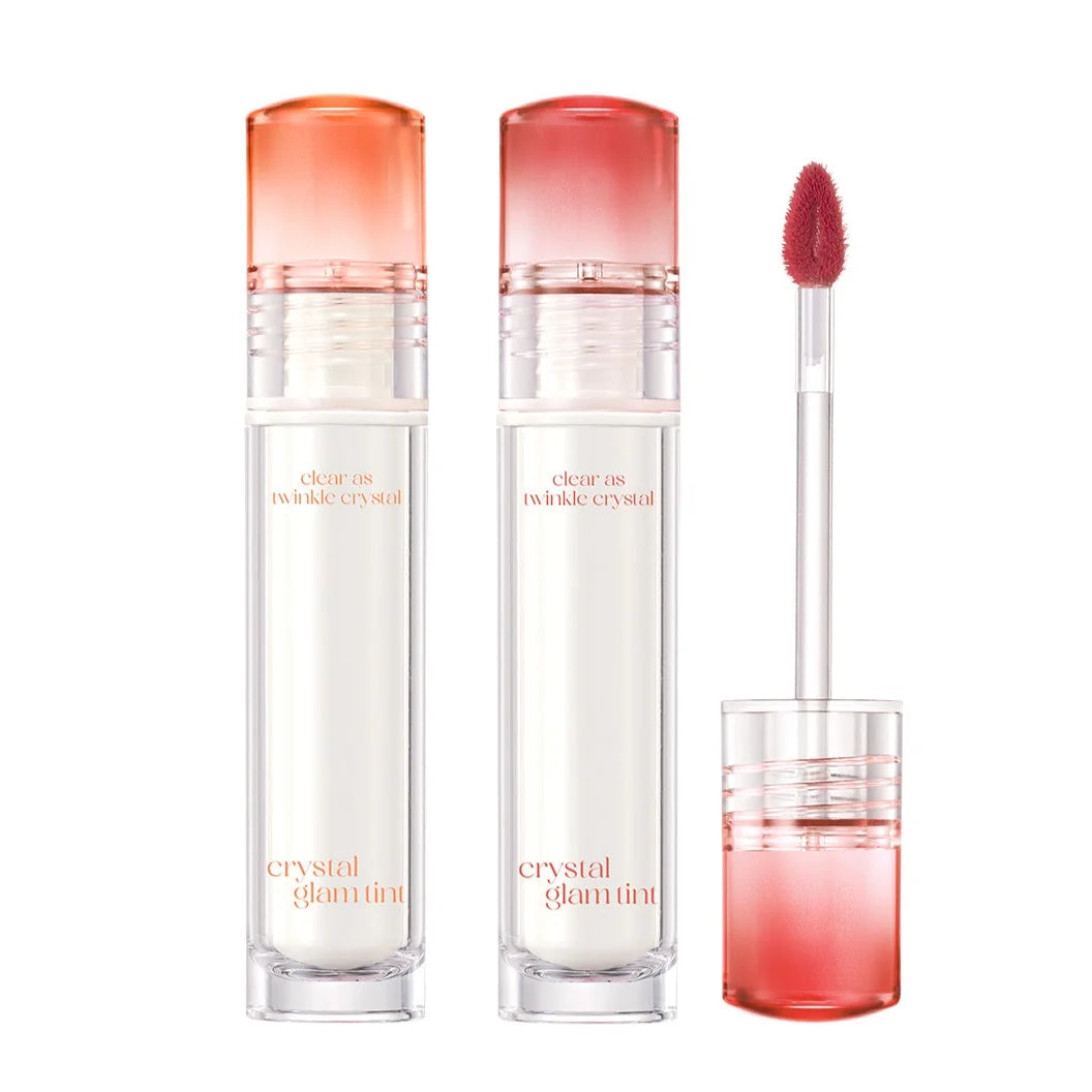CLIO Crystal Glam Tint applicators and tubes