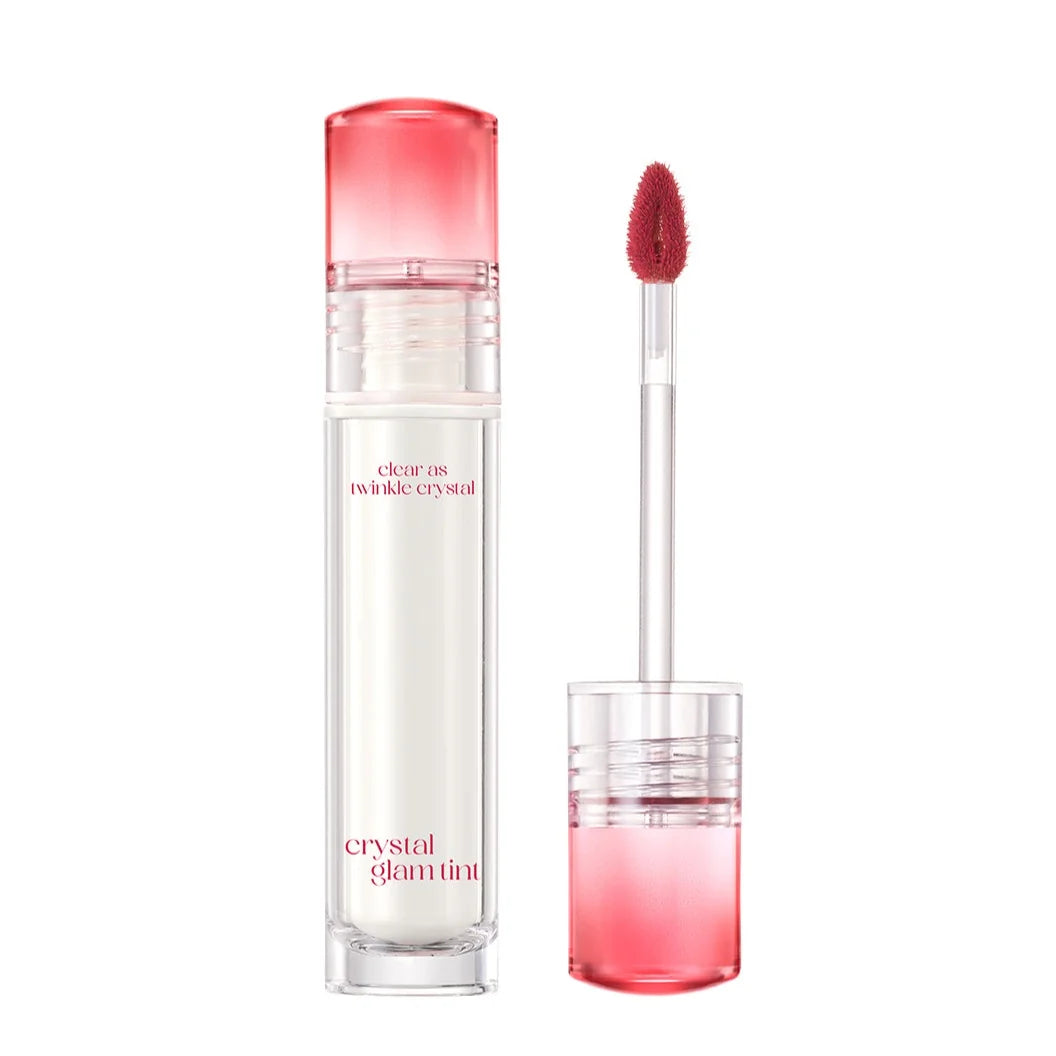 CLIO Crystal Glam Tint tube with the applicator beside it