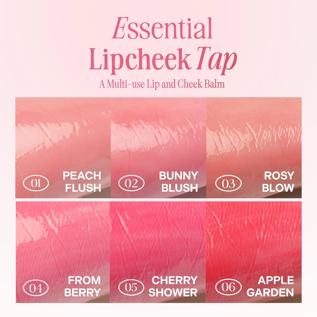 CLIO Essential Lip Cheek Tap lip swatches