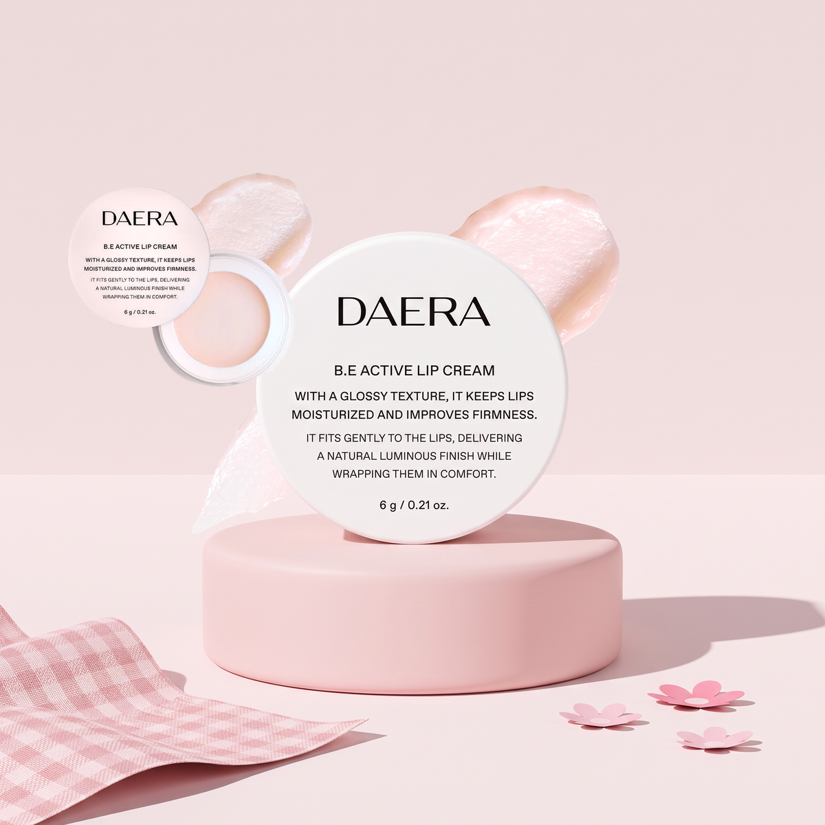 DAERA B.E Active Lip Cream 0.21 oz (6 g), styled key visual