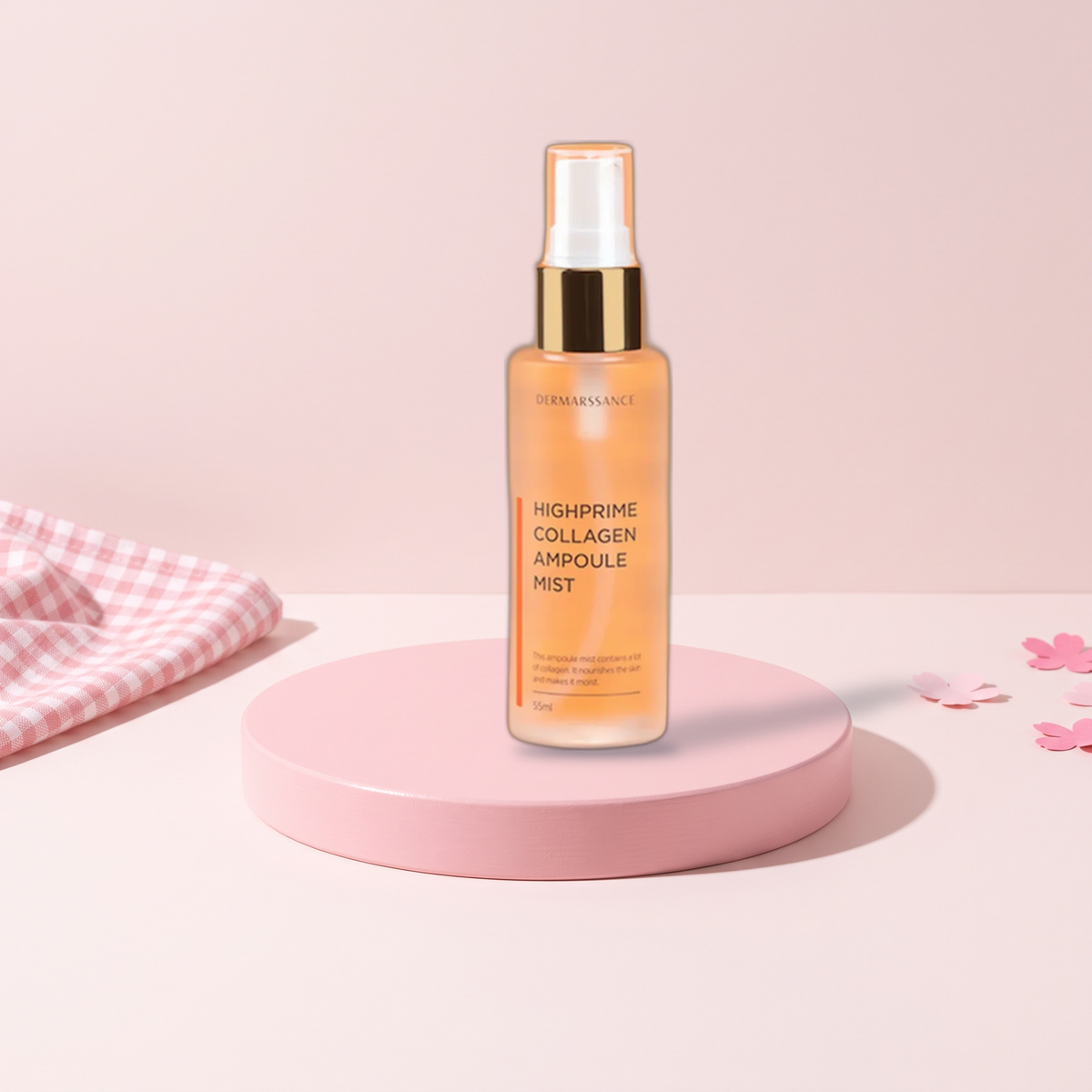 DERMARSSANCE Highprime Collagen Ampoule Mist 1.9 fl oz (55 ml), styled key visual