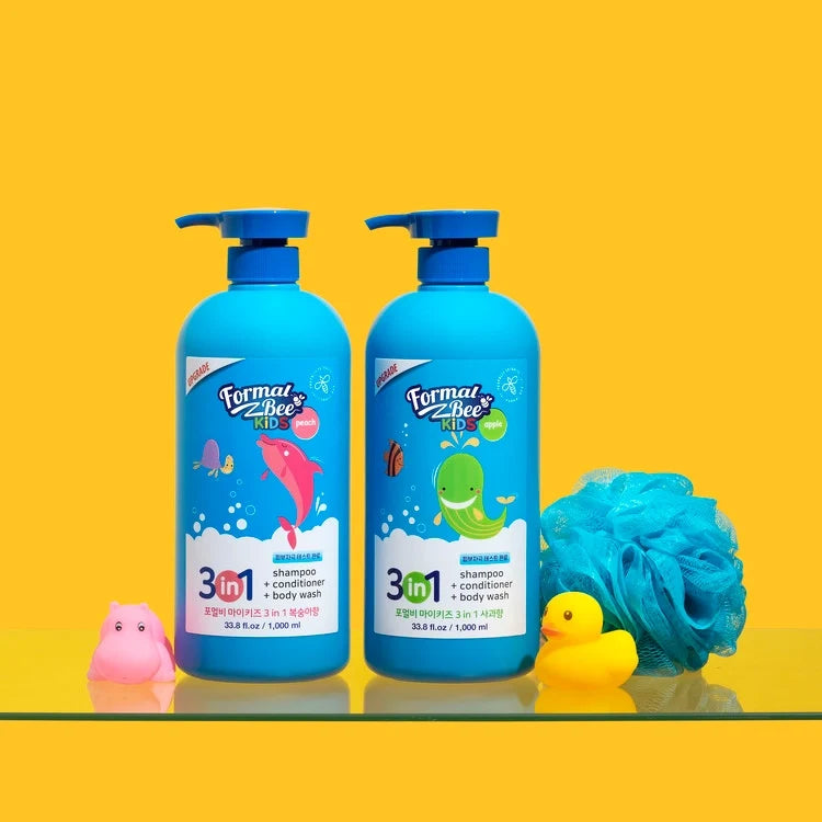 Formal Bee Kids Kids 3in1 Shampoo + Conditioner + Body Wash 33.8 fl oz (1,000 ml)