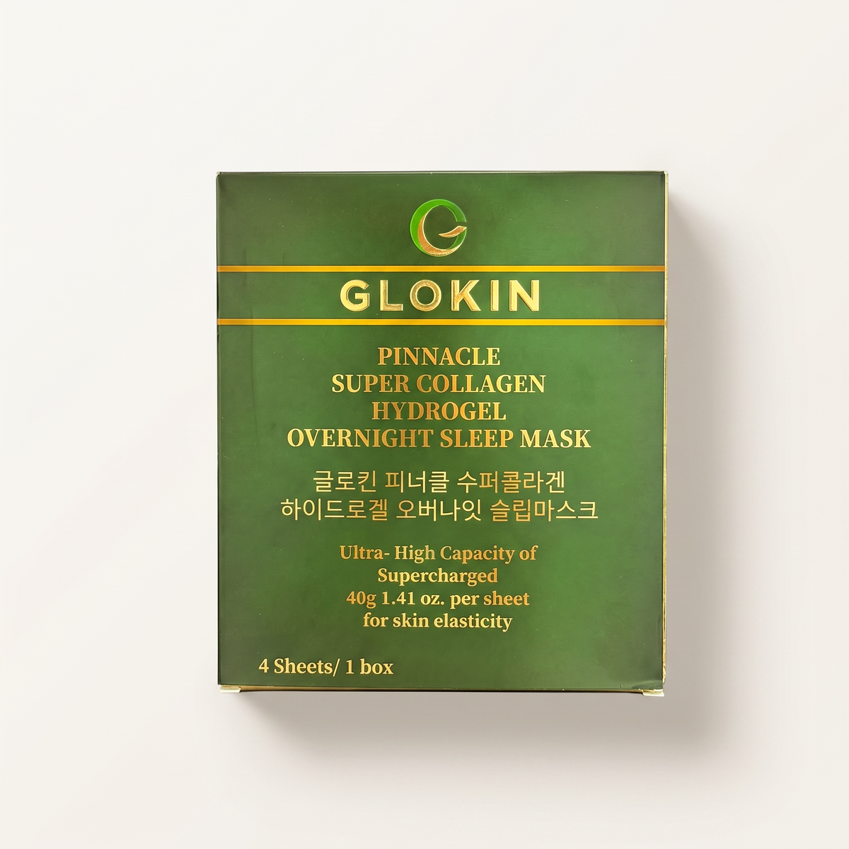 GLOKIN Pinnacle Super Collagen Hydrogel Overnight Sleep Mask box, 4 sheets