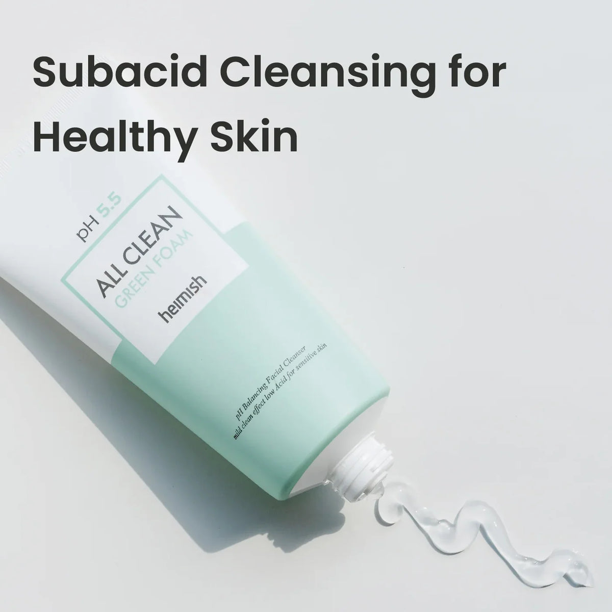 heimish All Clean Green Foam tube with clear gel texture