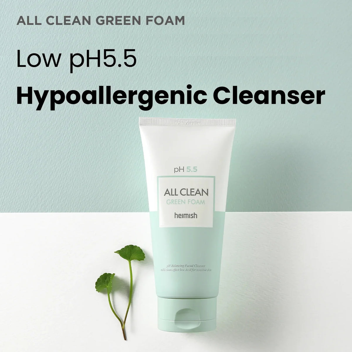 heimish All Clean Green Foam low-pH 5.5 cleanser product display