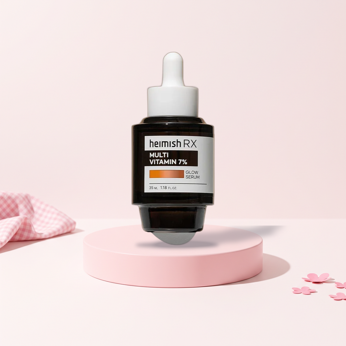 heimish Multi Vitamin 7% Glow Serum 1.2 fl oz (35 ml), styled key visual