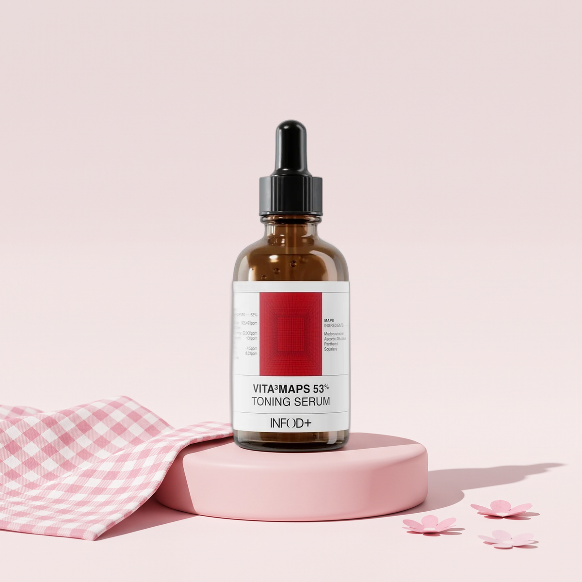 INFODPLUS Vita3MAPS 53% Toning Serum 1.0 fl oz (30 ml), styled key visual