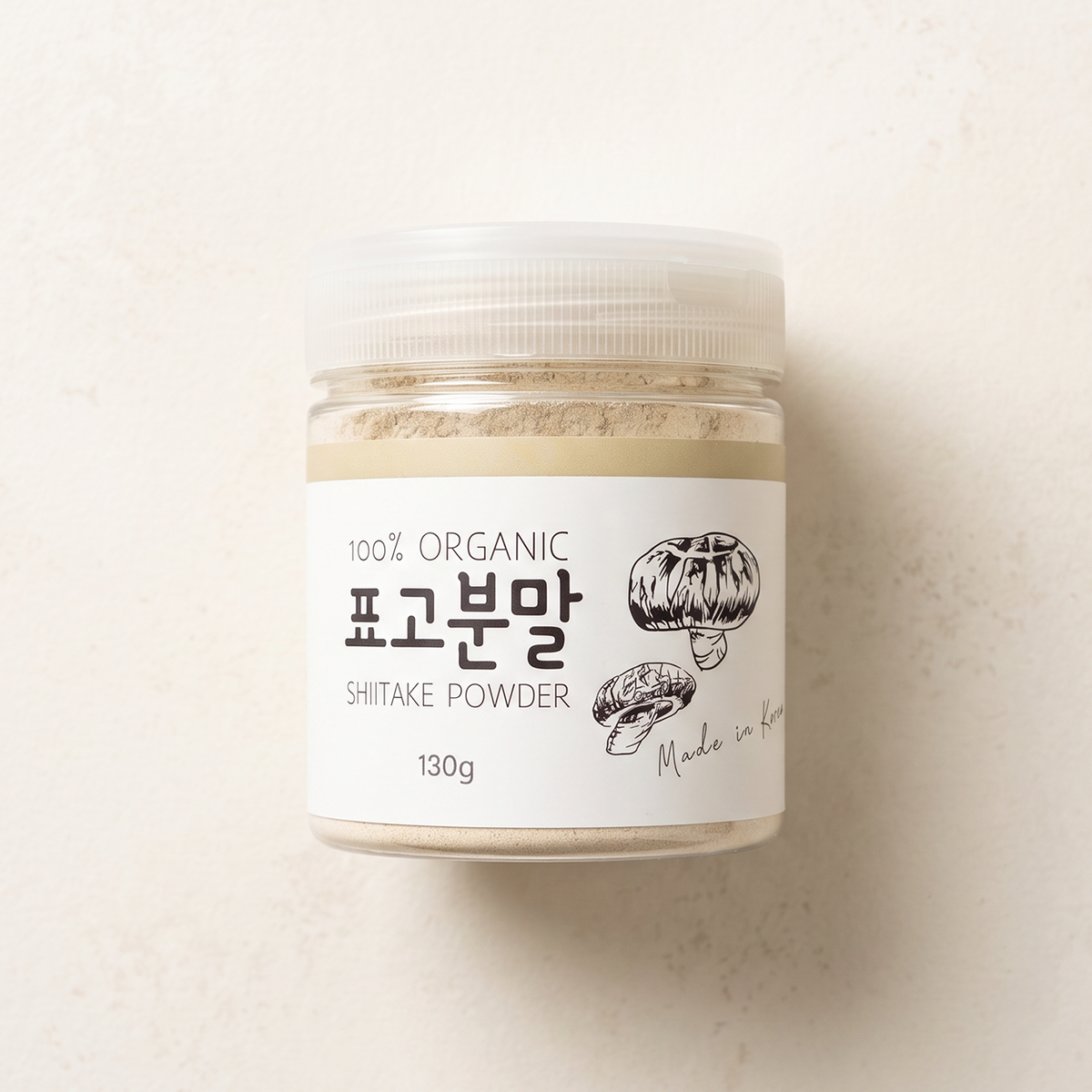 Organic Korean shiitake mushroom powder 130 g jar