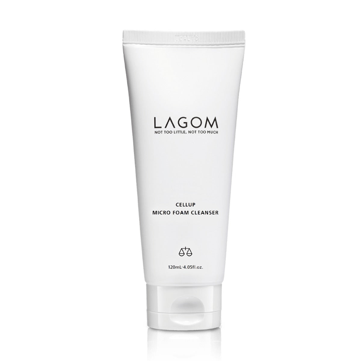 LAGOM Cellup Micro Foam Cleanser 4.05 fl oz (120 ml) — white foam cleanser tube