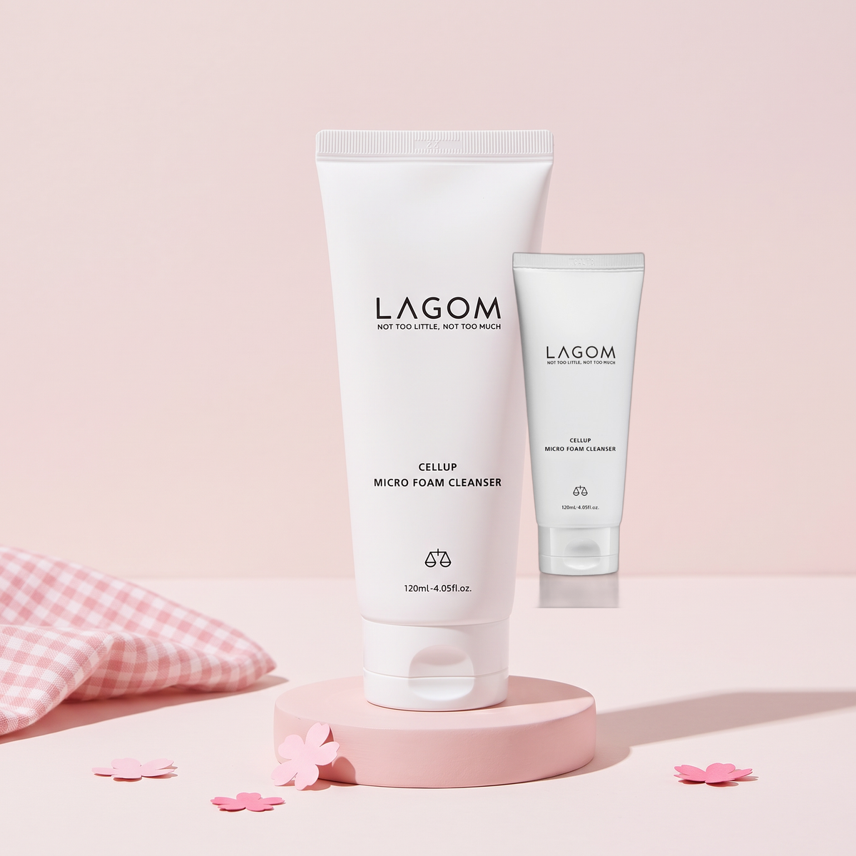 LAGOM Cellup Micro Foam Cleanser 4.05 fl oz (120 ml), styled key visual