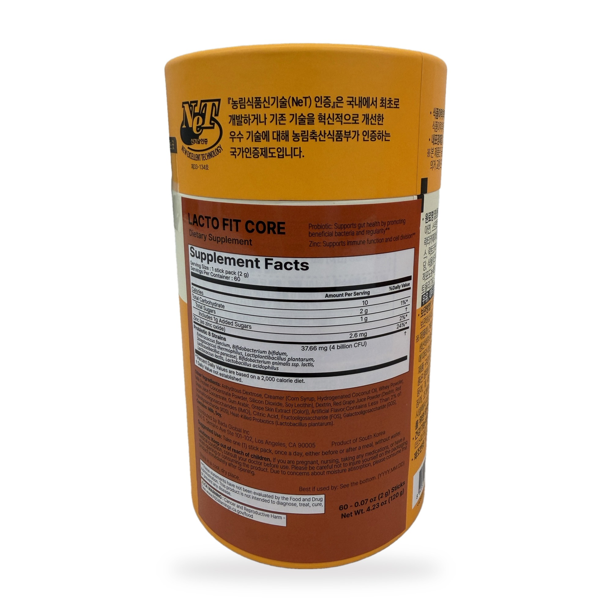 LACTO FIT CORE Supplement Facts label
