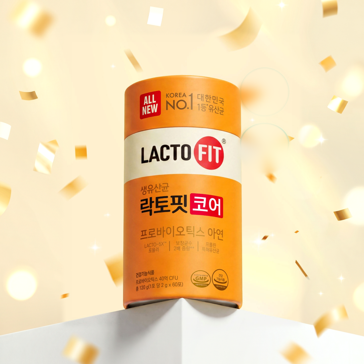LACTO-FIT Core Probiotics canister, official styled image