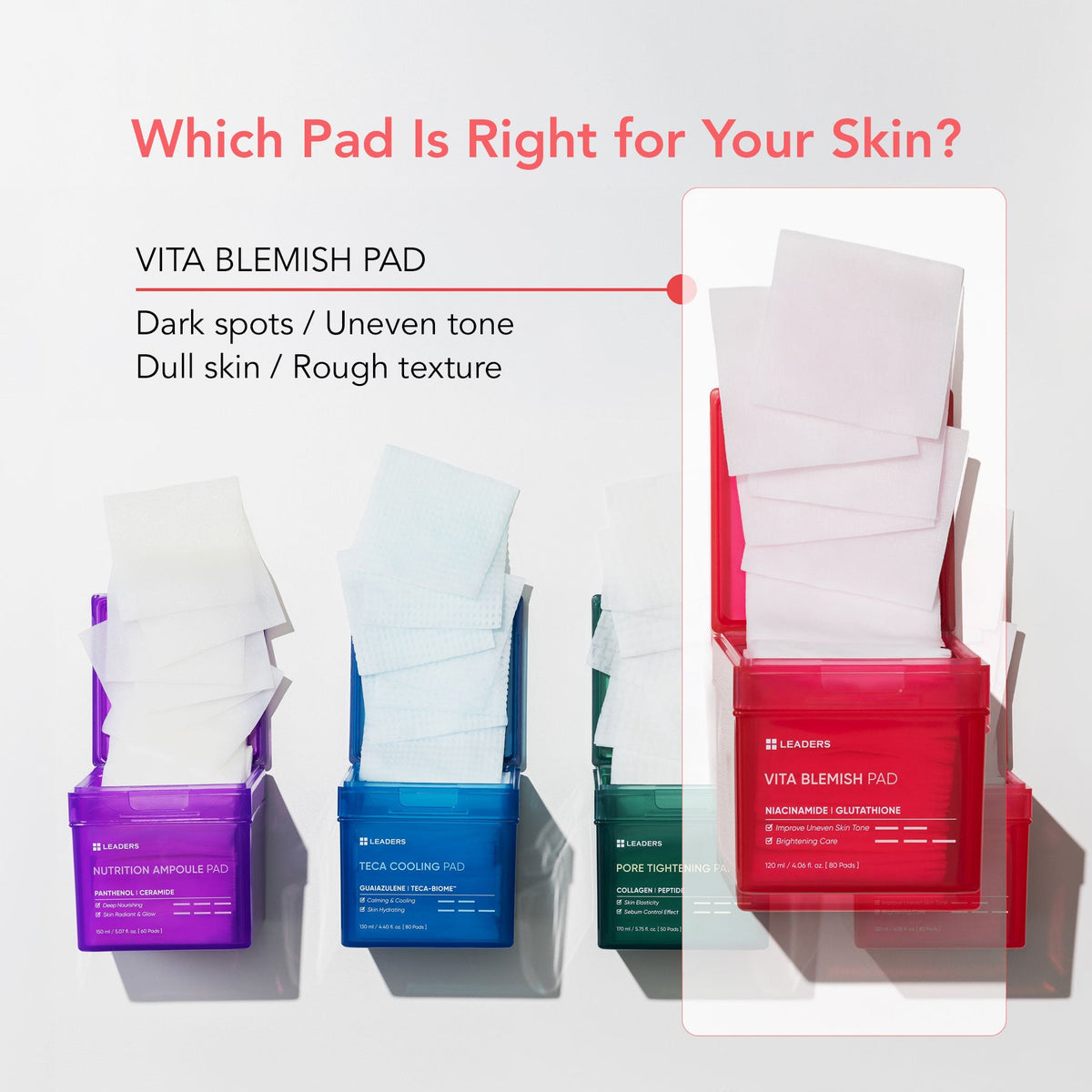 LEADERS pad line comparison chart
