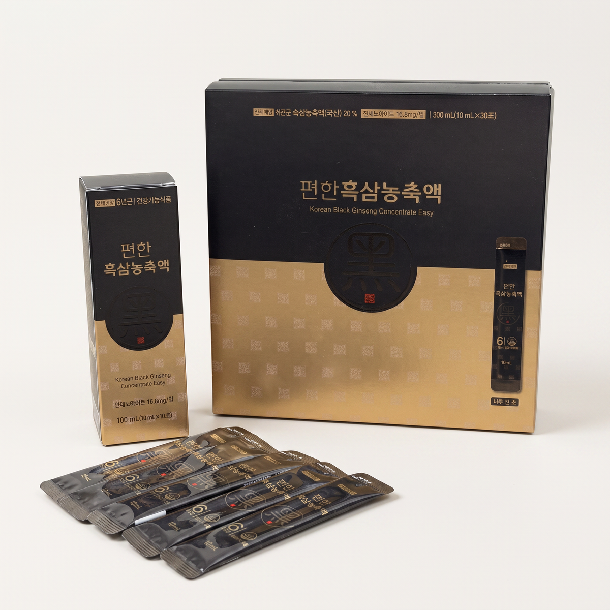 Korean Black Ginseng Concentrate Easy box with a single-serve stick sachet