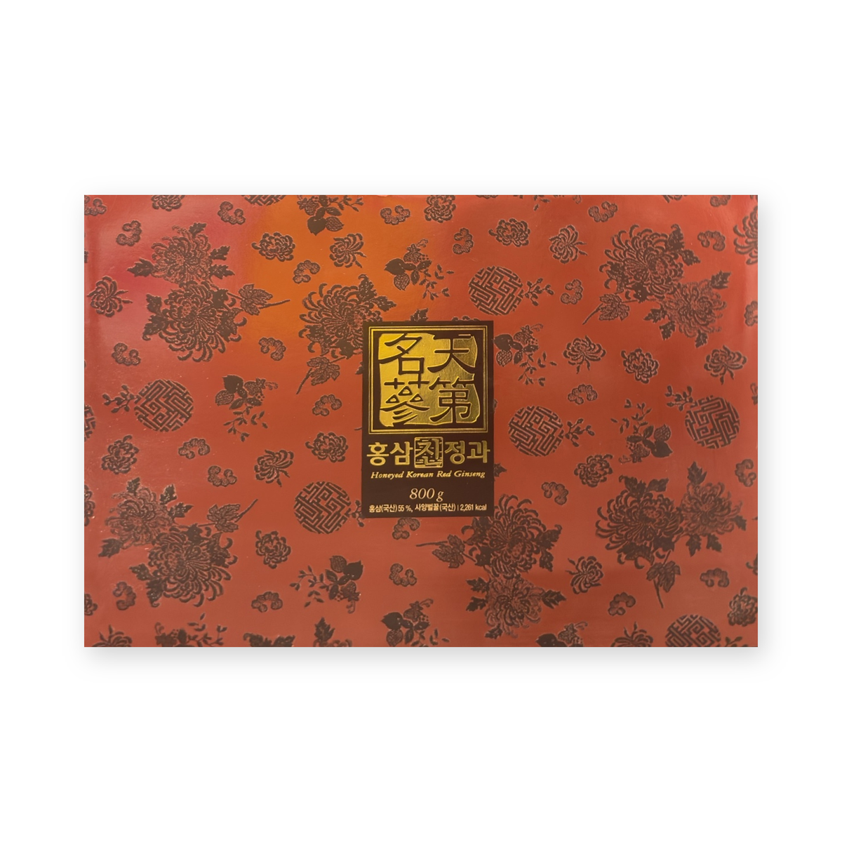 Cheonje Myeongsam Honeyed Korean Red Ginseng Jeonggwa 800 g gift box, front
