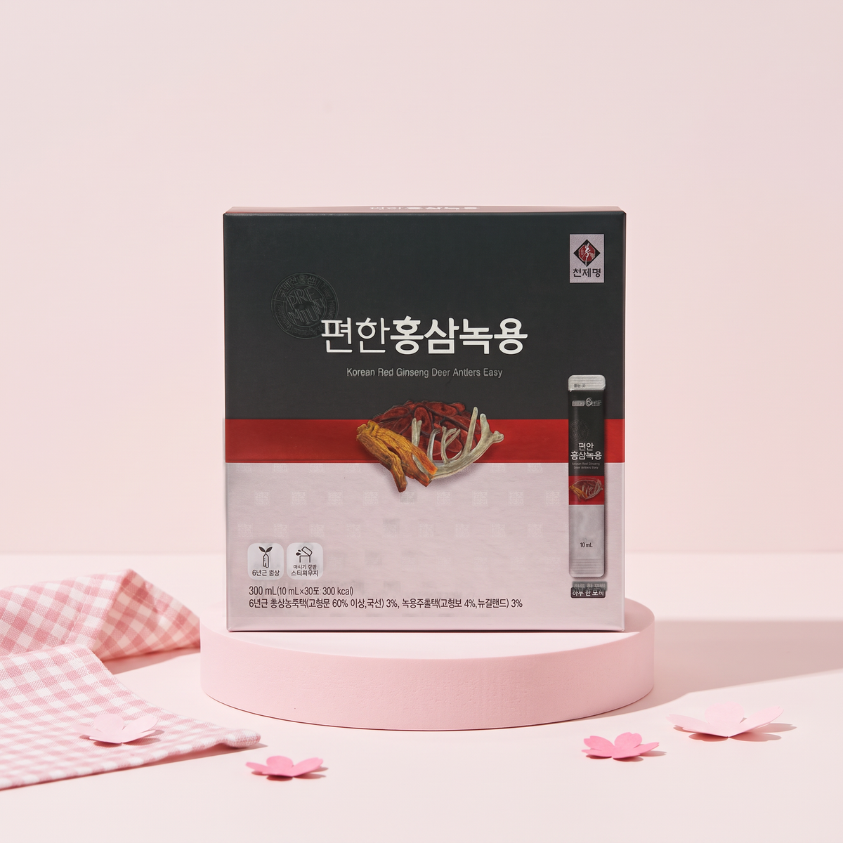 Punggi Specialty Korean Red Ginseng Deer Antlers Easy 10.14 fl oz (300 ml) x 30 Sticks, styled key visual