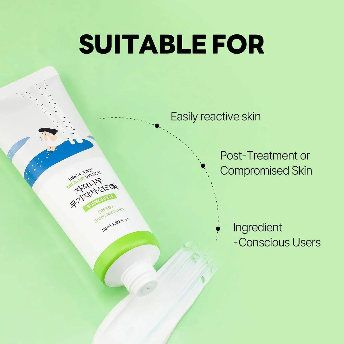 Round Lab Birch Juice Mild Up sunscreen suitable for reactive and sensitive skin