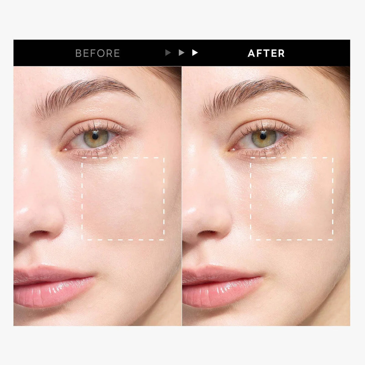 Round Lab Birch Juice sunscreen before and after comparison graphic