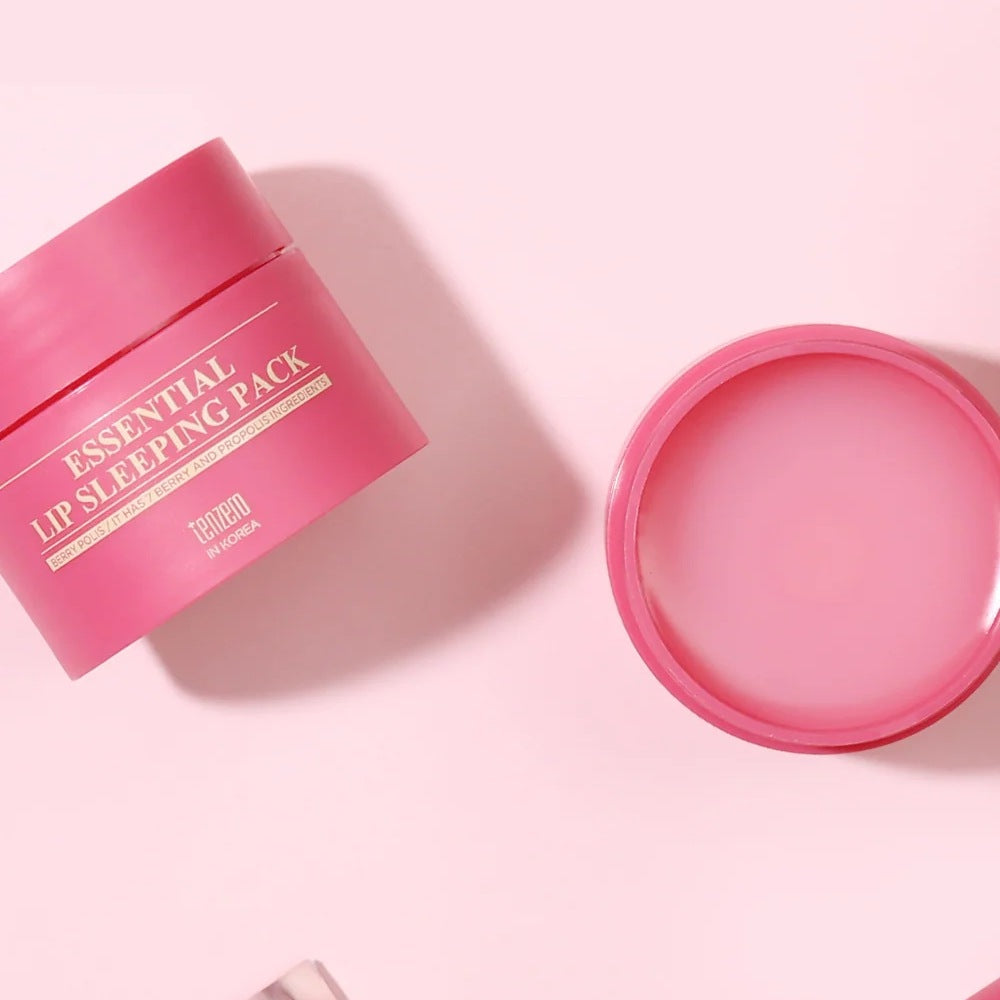 tenzero Essential Lip Sleeping Pack Berry Polis 15g open jar