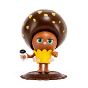 Bread Barbershop Choco figure holding a mini coffee cup, front