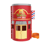 Potato Chip's Hair Shop playset closed, red canister barbershop