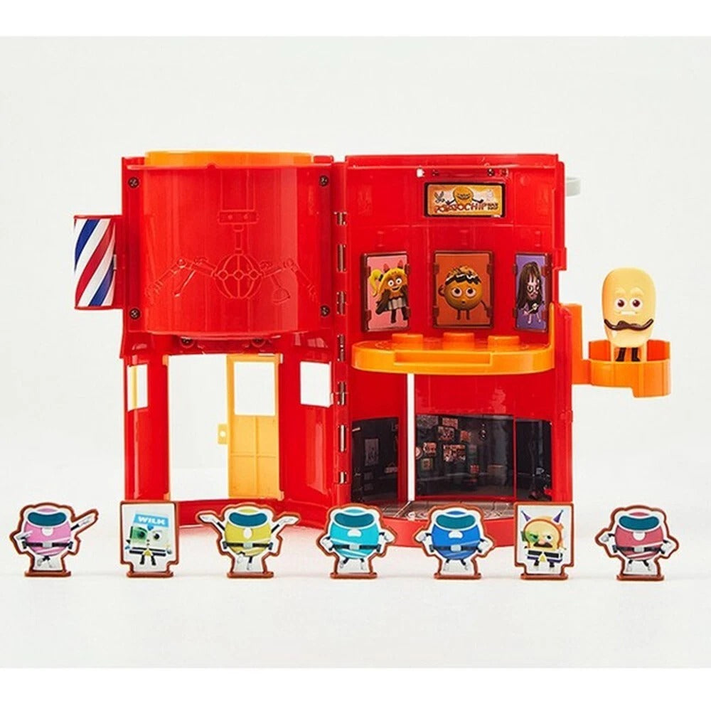 Playset opened out with the figures arranged inside