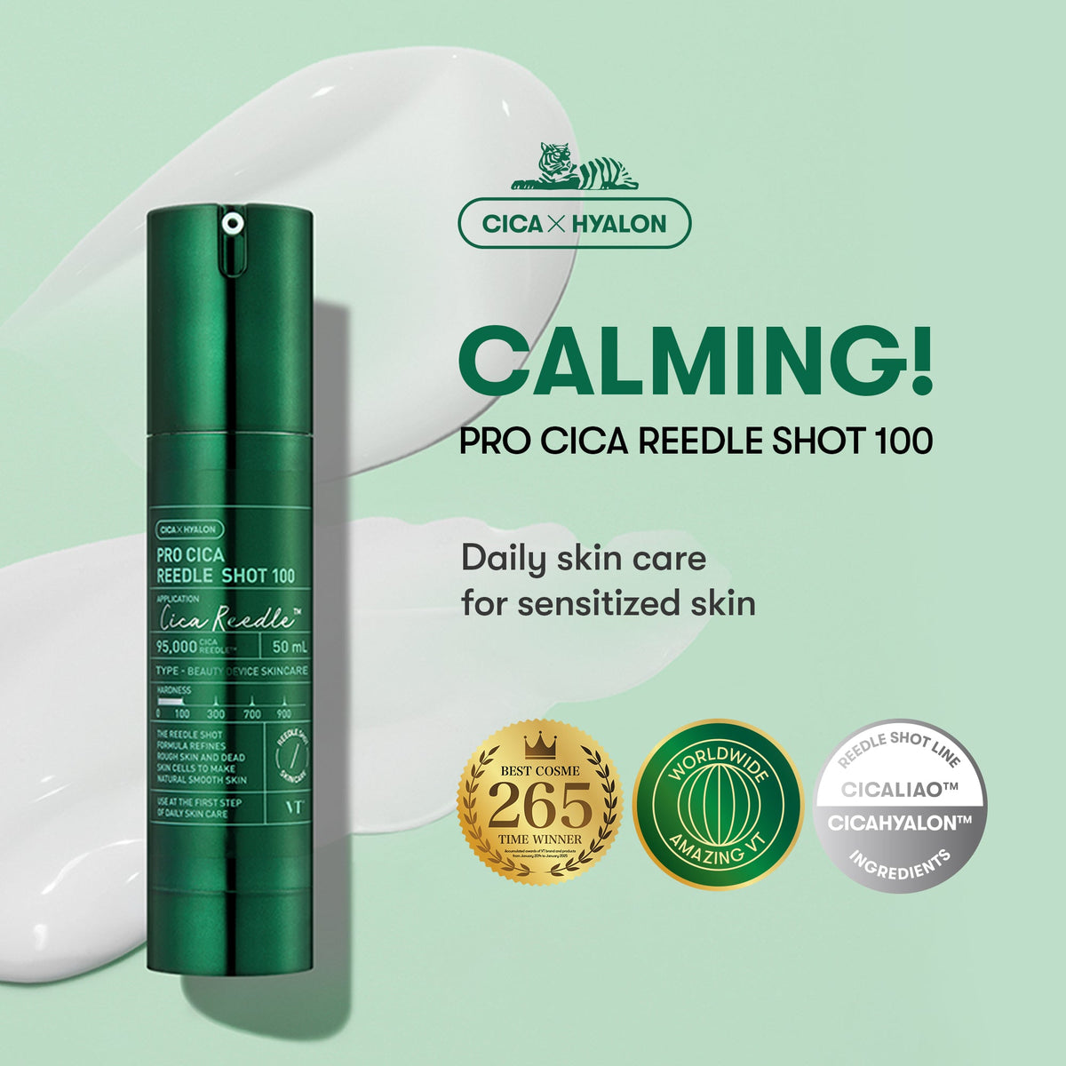 Pro Cica Reedle Shot 100 bottle, calming essence for sensitized skin