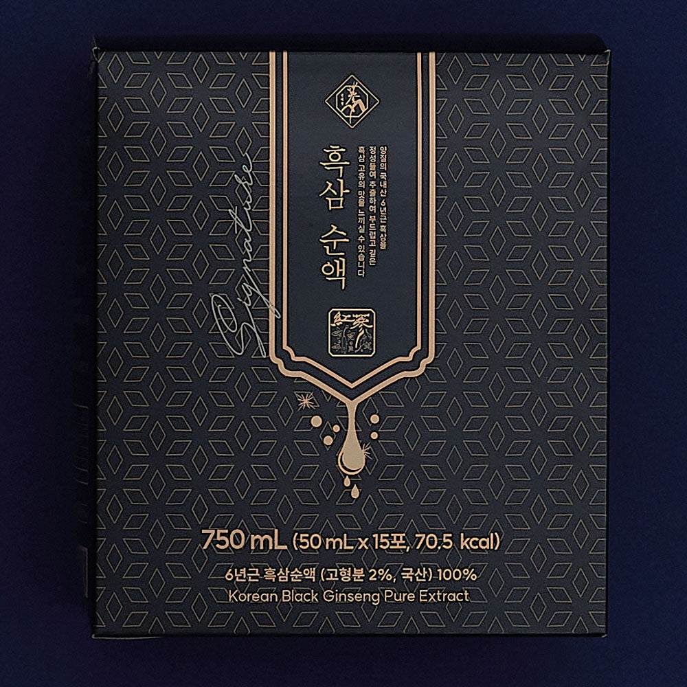 Korean Black Ginseng Pure Extract, 60 pouches of 50 mL