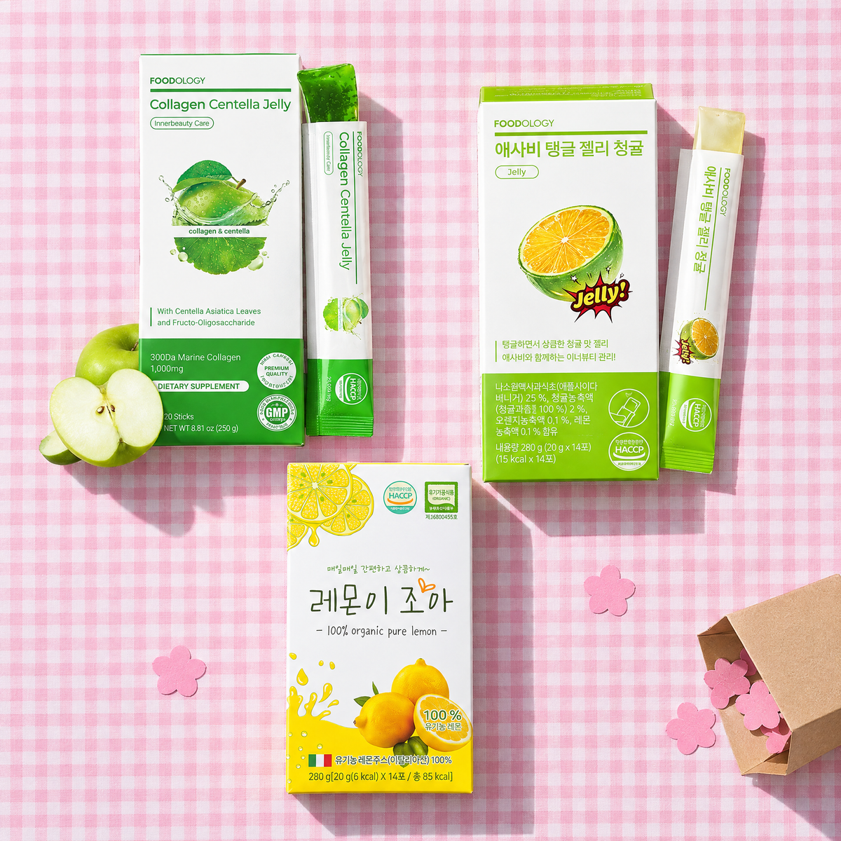 Inner Beauty Box on a pink gingham cloth